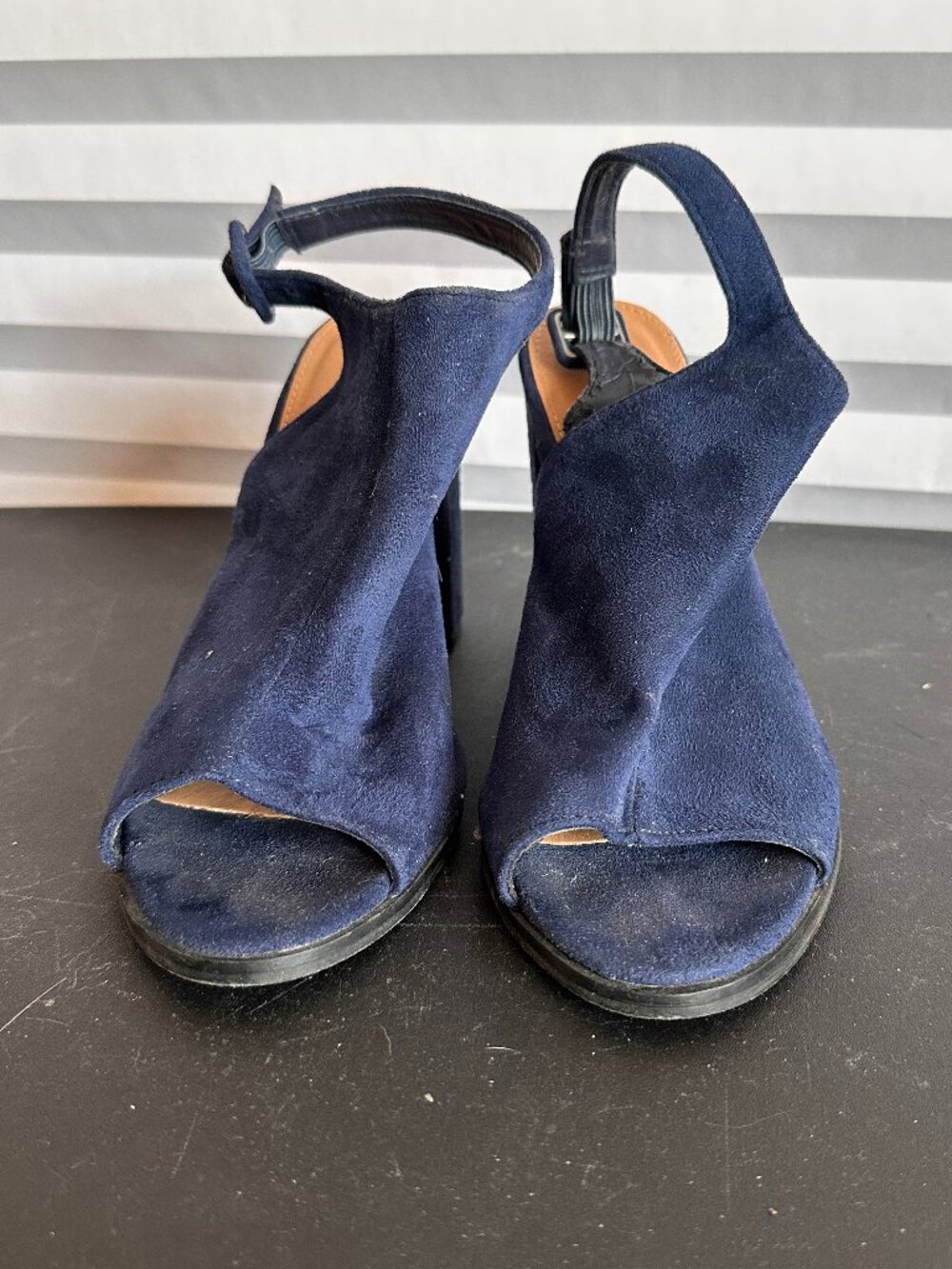Betani Jillian Blue Peep Toe Slingback Heels Size 9 – Chic Dress Shoes